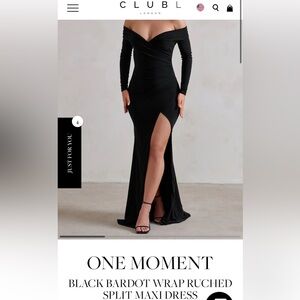 Club L London Black Dress with Slit